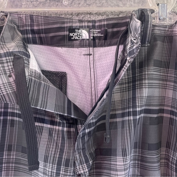 The North Face Swim Trunks Mens Size 40 Plaid Drawstring Gray Blue Polyester - Picture 8 of 10